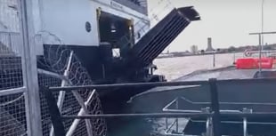 Video shows choppy conditions as Manannan tries to connect to linkspan