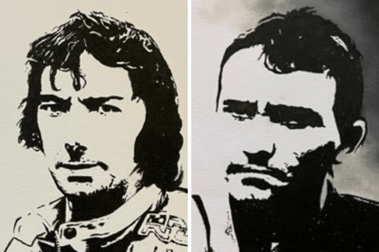 Portraits of Joey and Robert Dunlop have been donated to the Isle of Man