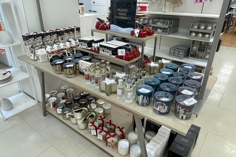 Festive scented candles on sale at M&S in Douglas