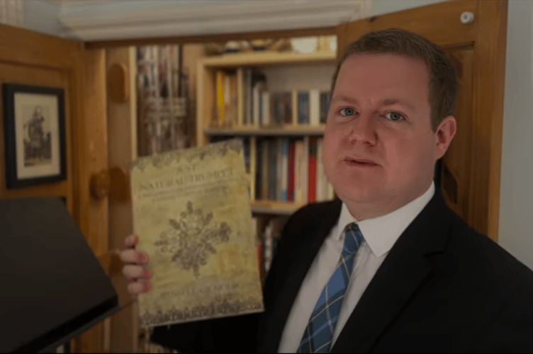 Russel Gilmour with his book 'Just Natural Trumpet'