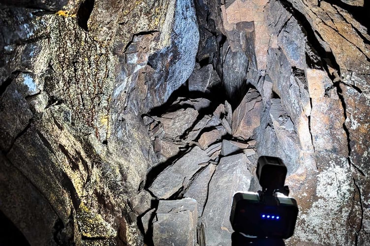 Members of the Laxey Mines Research Group are investigating the sinkhole at the Chasms