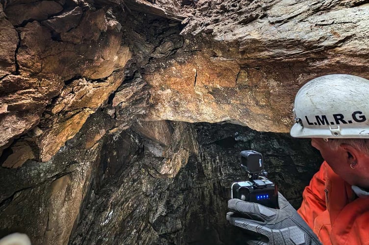 One members of the Laxey Mines Research Group takes a closer look at the sinkhole which appeared at the Chasms
