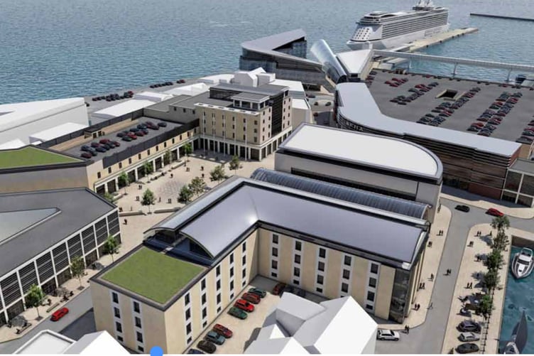 Masterplan's visualisation of the Fort and new Sea Terminal development in the background