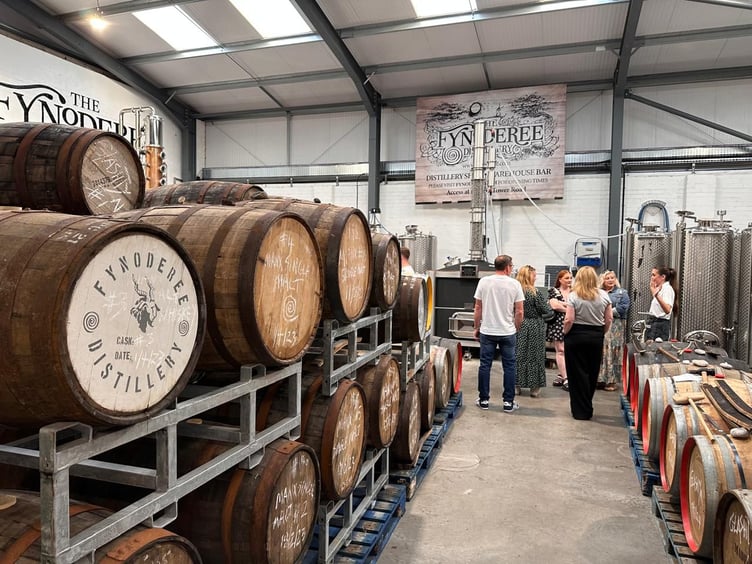 Guests are taken on a tour of the Distillery