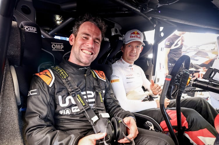 Sir Mark Cavendish and eight-time world rally champion Sebastien Ogier (Photo: WRC.com)
