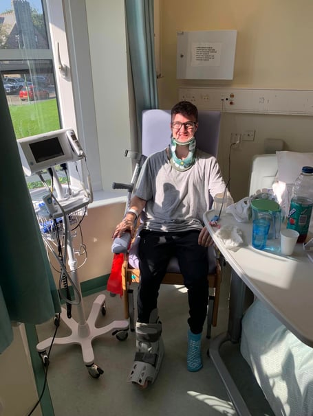 Chris Moffitt in hospital