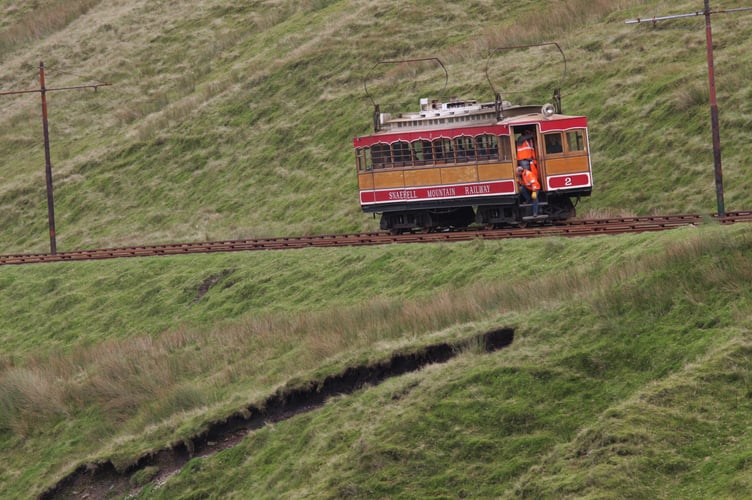 Snaefell Mountain Railway is closed following storm damage on Sunday night 