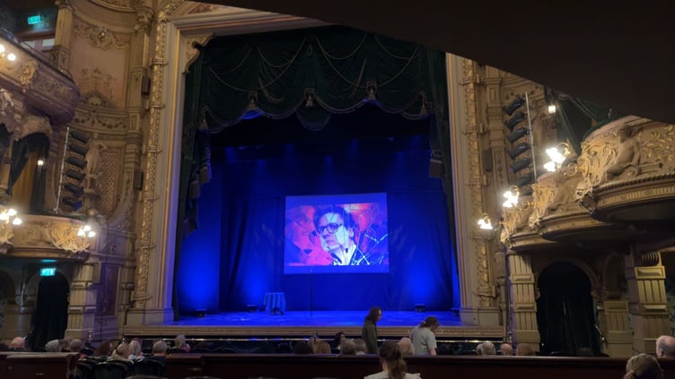 The Gaiety Theatre stage all set for 'Tragedy Plus Time' on Friday night