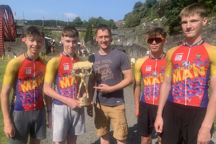 TT ace Dean Harrison with the RL360 quartet that won the Laxey bin races