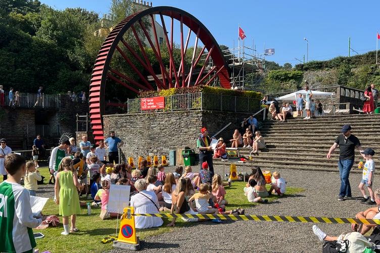 Cookie the Clown performing at the Laxey Duck Races on Saturday