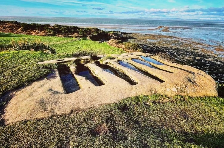 The old Christian graves hewn out of rock in Heysham