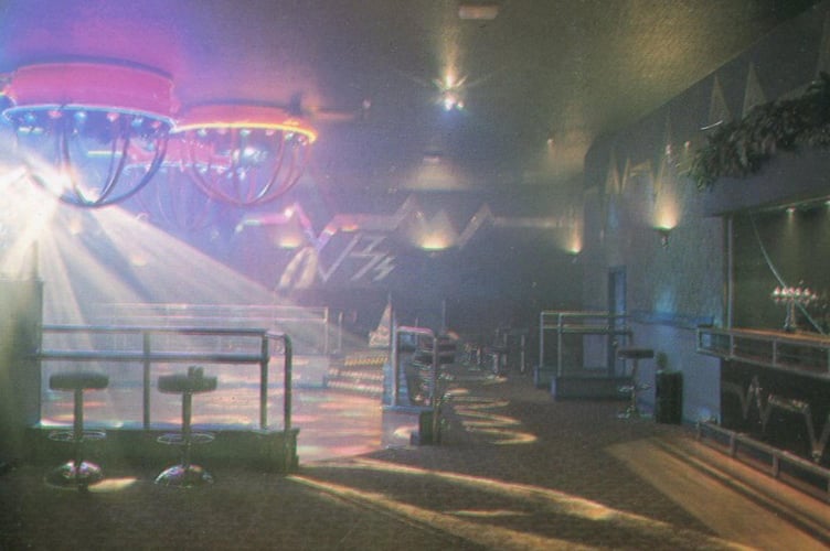 Inside Jimmy B's nightclub at the Castle Mona in the 90s