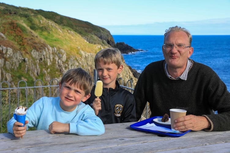 The locals enjoy an ice cream