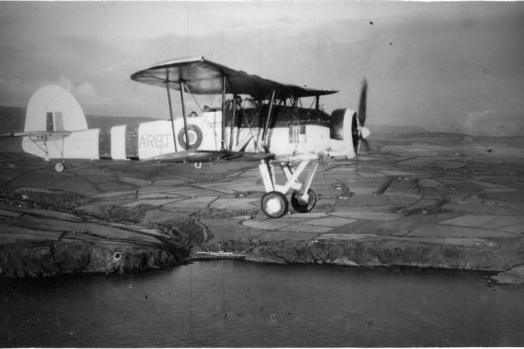 A Swordfish flying over Port Soderick