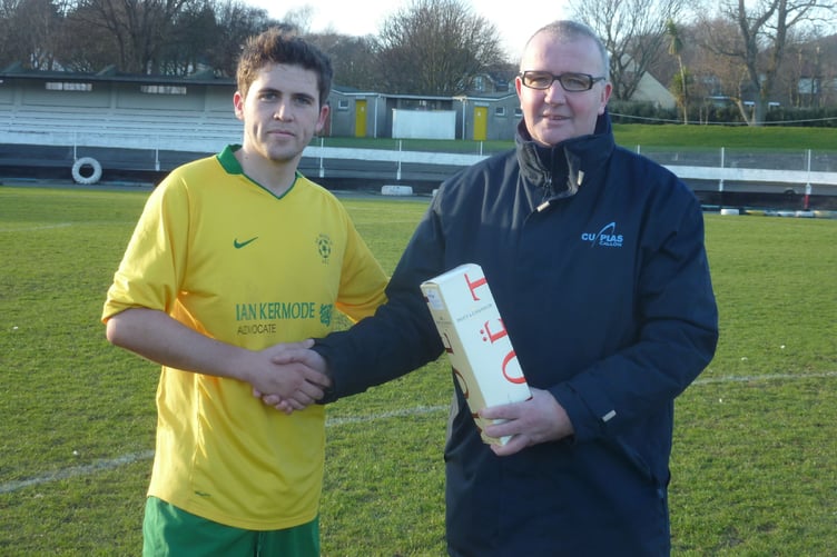 Brian Crellin (St Mary's) and Brian Callow (Cu-Plas Callow) man of the match award in FA Cup