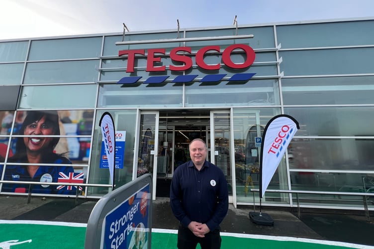 Andy Sanderson, Tesco store director, has overseen redevelopment of the Shoprite stores over the past year. He's leaving his role and the island on Saturday.