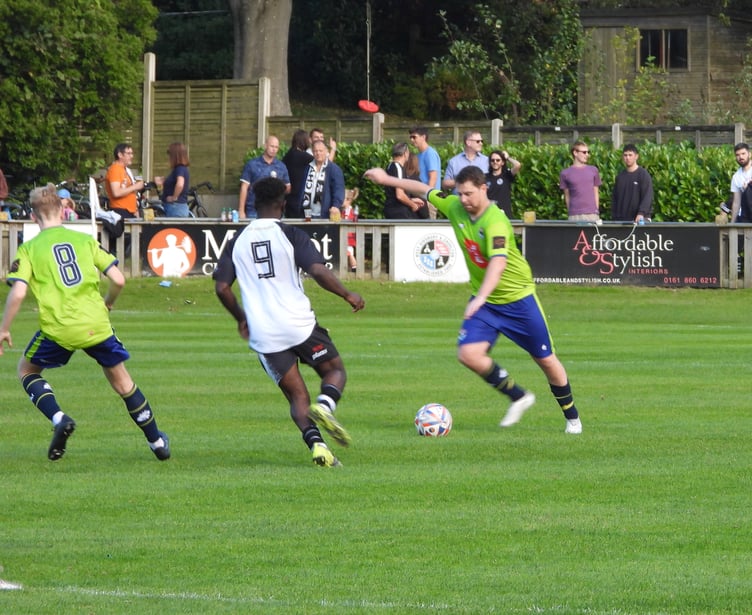 FC Isle of Man goalscorer Jack McVey in action against West Didsbury & Chorlton (Photo: Mike Shaw)
