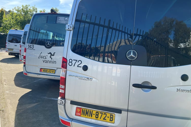 Minibuses parked up at Bank's Circus depot