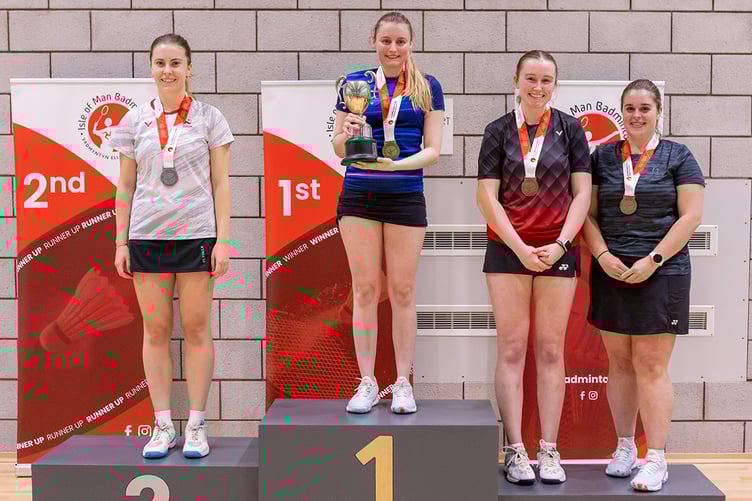 First-time winner Annelise Mellor, runner-up Leah Brennan (left) and third-place finishers Charlotte Watson and Emma Nicholson (Photo: DK Photography IOM)