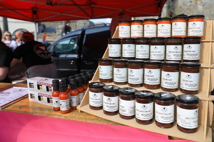 A selection of barbecue sauces for sale