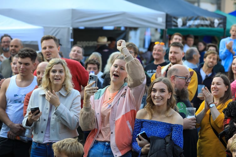 Crowds look on at the chilli eating contests
