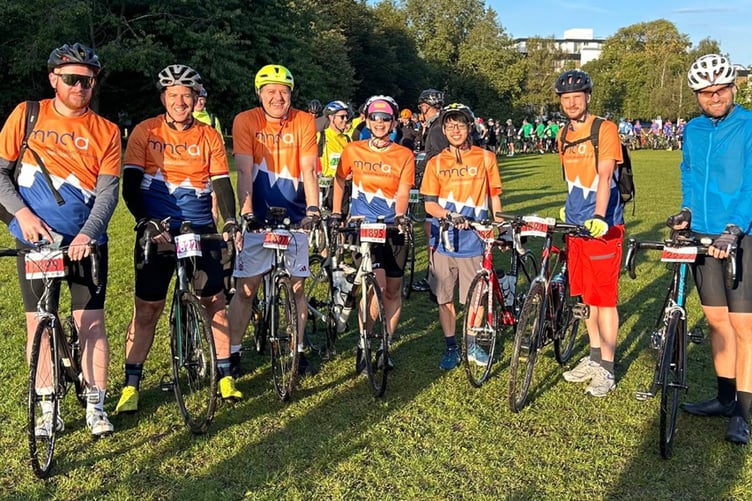 'Team Iesis' before they set off on their cycle from London to Brighton