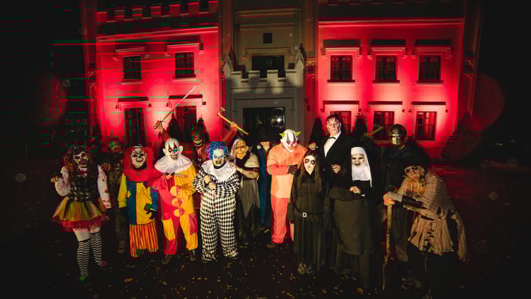 The Scarefest 'scarers' in front of Milntown estate