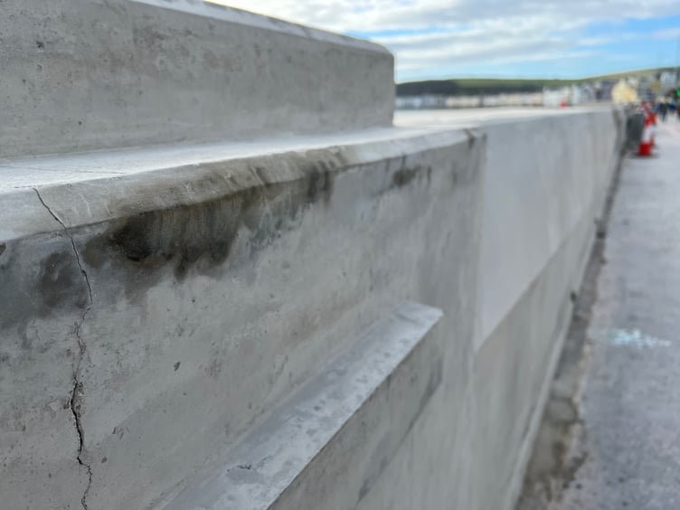 Cracks in the sea wall