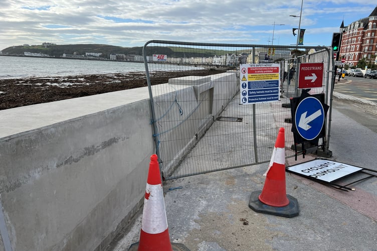 Work is continuing on the sea wall project