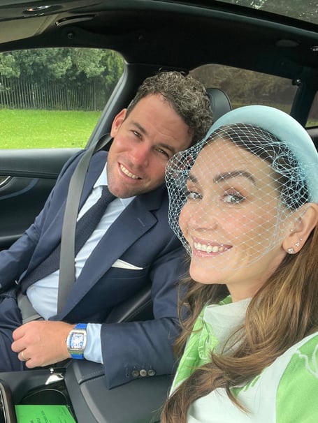Mark Cavendish and his wife Peta on their way to Windsor Castle
