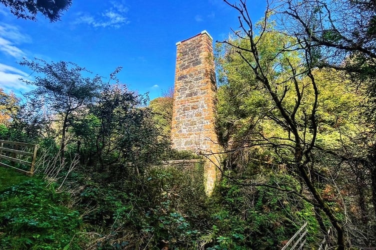 A pillar from the old railway bridge at Glen Mooar