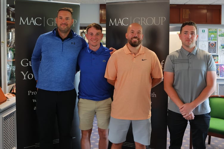 Winning team: (left to right) Luke Tippett, Tony Bentley-Roberts, Will Ryles and Gary Hunter