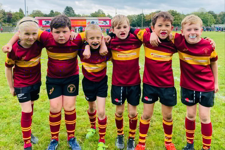 The under-nines Douglas Rugby Club team in Manchester: (left to right) Izzy Clawson, Aubrey McDonnell, Wian Smit, Freddie Vorster, Thomlyn Varley and Casey Young
