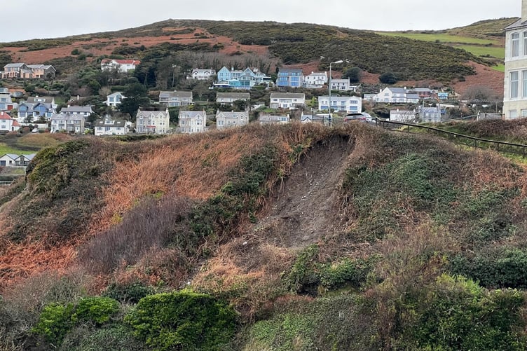 A section of the coastal footpath remains closed due to landslip