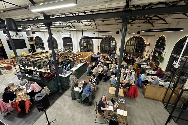 A Manx Litfest gathering at the Santander Work Cafe in Douglas