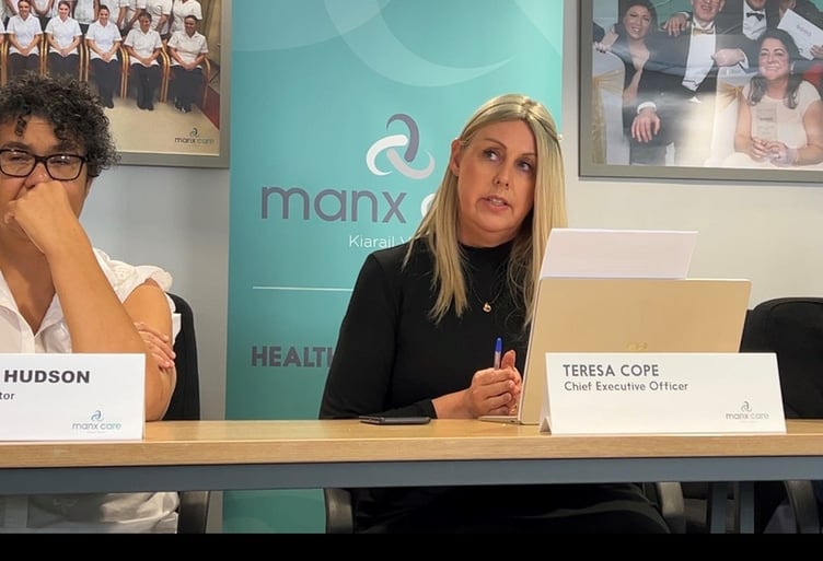 Manx Care CEO Teresa Cope at the Wednesday's media briefing