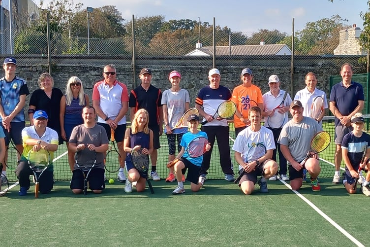 Competitors in the end-of-season doubles tournaments at Castletown Lawn Tennis Club