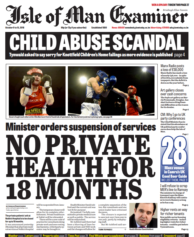 Flashback to October 2018 when then Health Minister David Ashford announced suspension of private health services