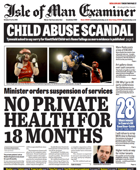 Flashback to October 2018 when then Health Minister David Ashford announced suspension of private health services