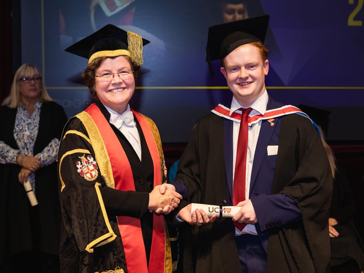 Adam Drummond receives the 'Liam Arrowsmith Higher Education Student of the Year Award'