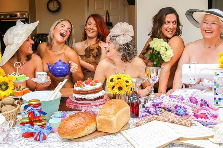 The cast of 'Calendar Girls' pose for the nude calendar