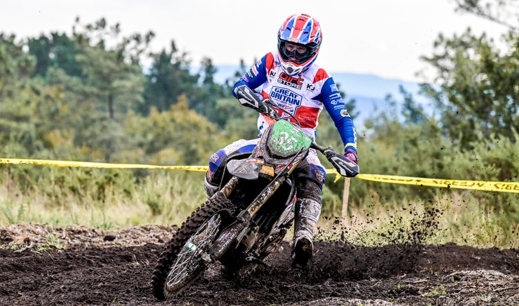 The Isle of Man's Max Ingham in action during the early stages of day one of the 2024 ISDE in Spain on Monday (Photo: Pole Position Communication)
