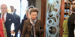 Watch as Princess Anne arrives at Peel Cathedral during Royal visit