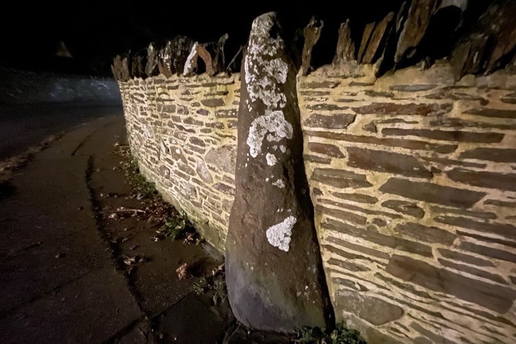The whipping stone by St Peter's Church in Onchan