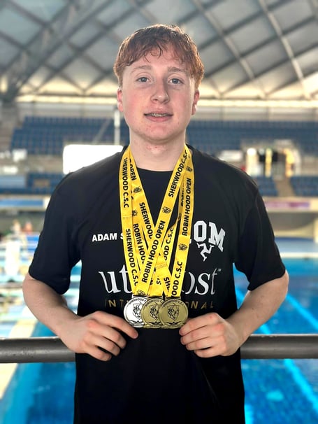 Adam Shuttleworth was in sublime form at Ponds Forge for Isle of Man Swimming Club, bring home a raft of medals