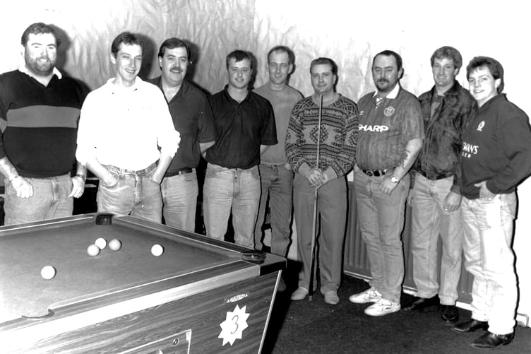 (Left to right): Tony Hartley, L. Webb, D. Hide (captain), Stephen Preshous, A. McLean, T. Bennett, C. Moore, I. Quirk and J. Murphy.