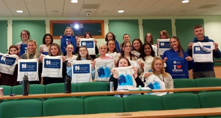 This photo was taken during a session for the new students with the Royal College of Nursing (RCN) at the invitation of Manx Care