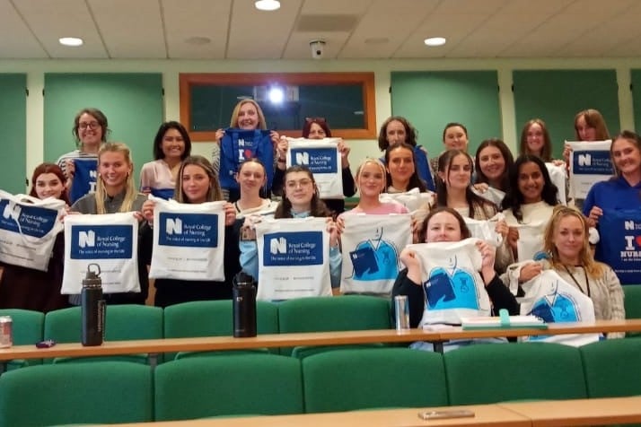 This photo was taken during a session for the new students with the Royal College of Nursing (RCN) at the invitation of Manx Care