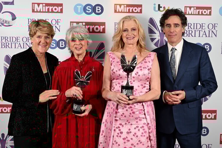 Left to right: Clare Balding, Diana Parkes, Hetti Barkworth-Nanton and Stephen Mangan (Photo - David Dyson/Mirror)
