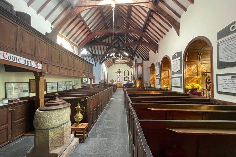 Inside St Lupus Malew Church near Castletown